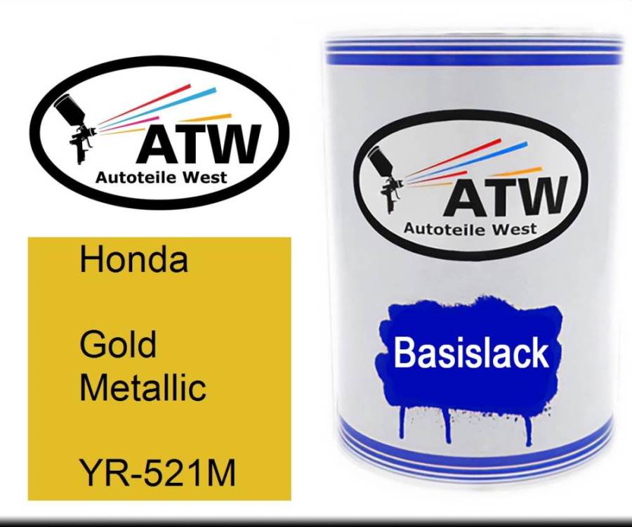 Honda, Gold Metallic, YR-521M: 500ml Lackdose, von ATW Autoteile West.